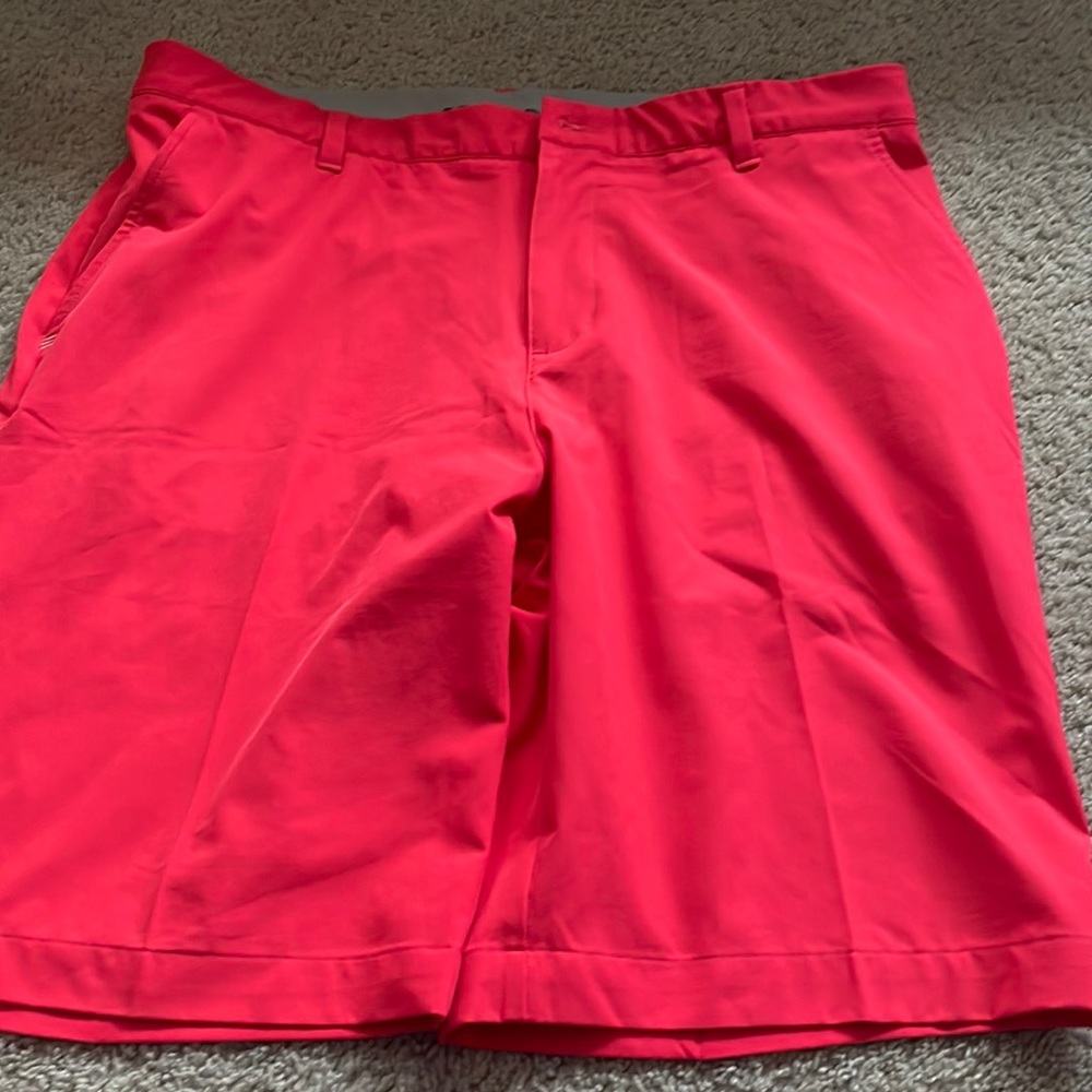Adidas Light red (almost pink) dry fit golf shorts